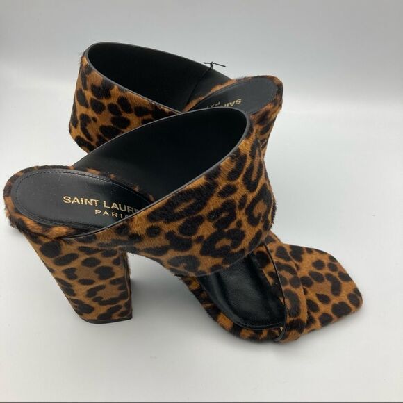 Saint Laurent OAK WOMENS PONY PRINT SANDAL SZ 36 US 6 - Picture 11 of 13
